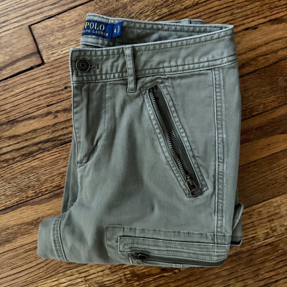 polo ralph lauren army  khaki 4 stretch cargo utlity blokecore preppy RRL pants